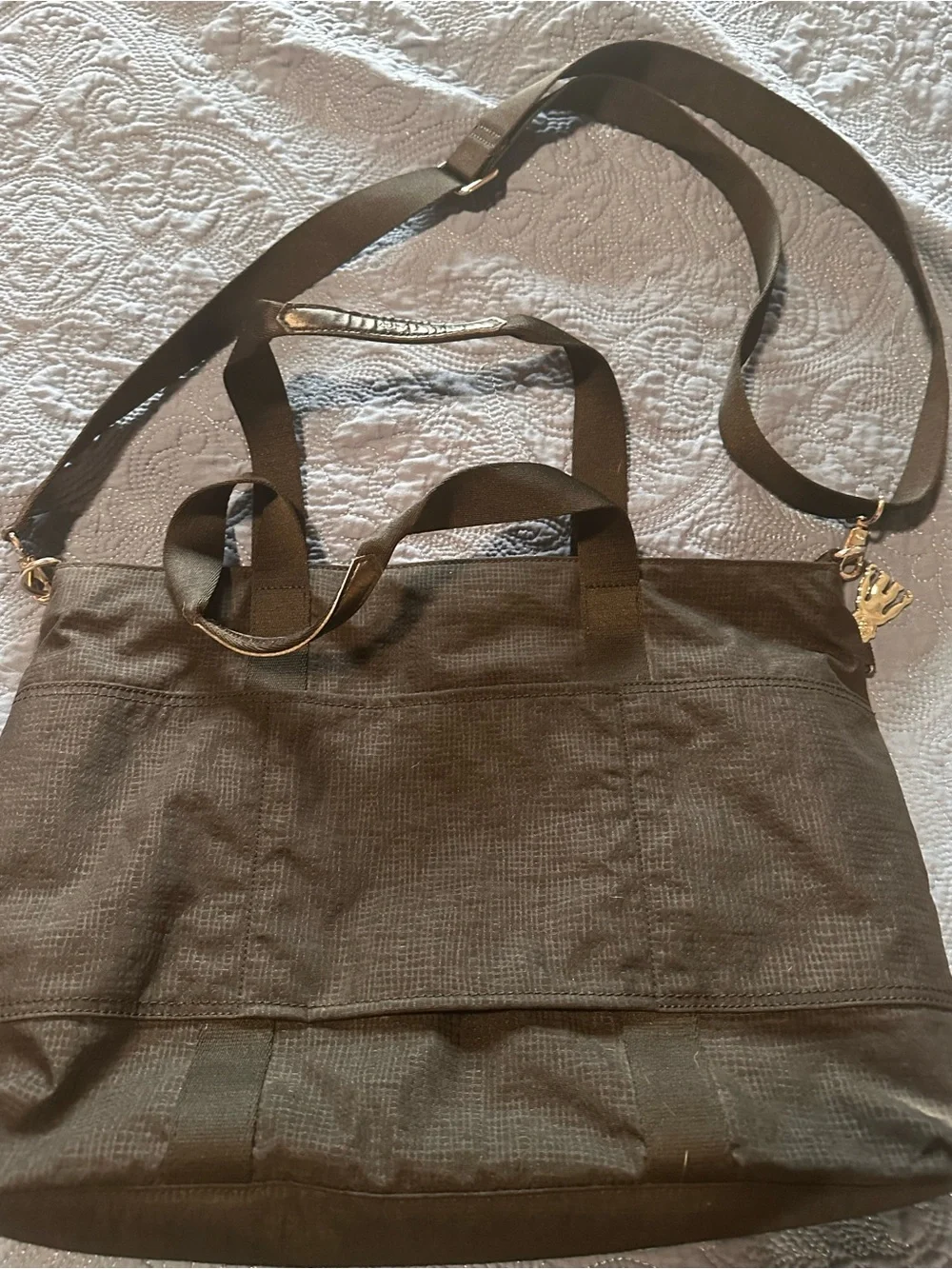 Kipling Black Nylon Laptop Tote with Shoulder Strap